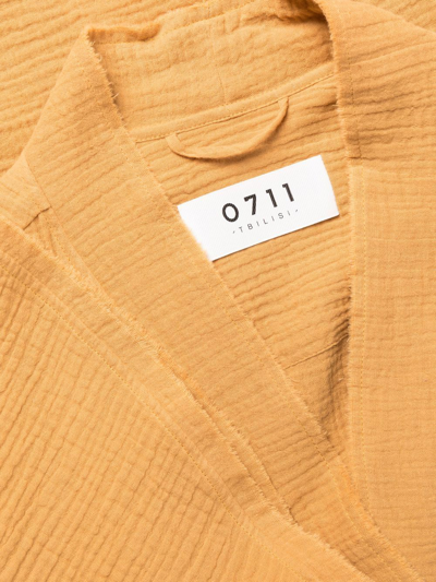 Shop 0711 Long-sleeve Wraparound Robe In Brown