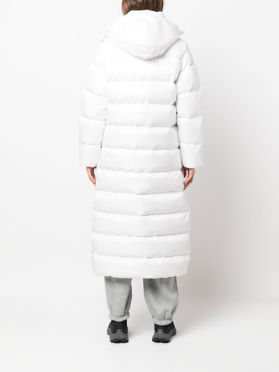 Shop Nike Swoosh-print Long Puffer Coat In White
