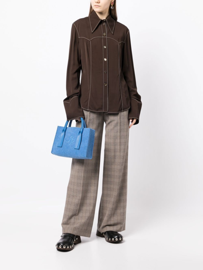 Shop Rejina Pyo Mini Monogram Tote Bag In Blue