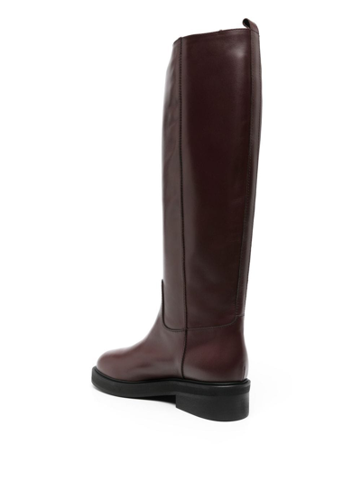 Shop Via Roma 15 Knee-length Leather Boots In Brown