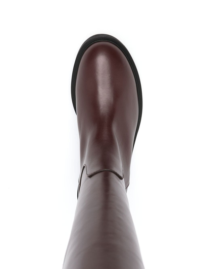 Via Roma 15 Knee-length Leather Boots In Brown