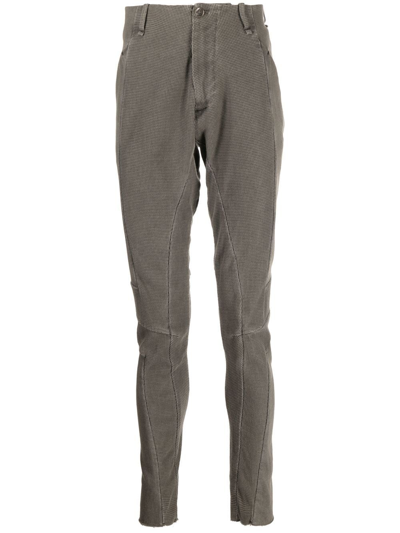 Shop Masnada Waffle-knit Tapered-leg Trousers In Grey