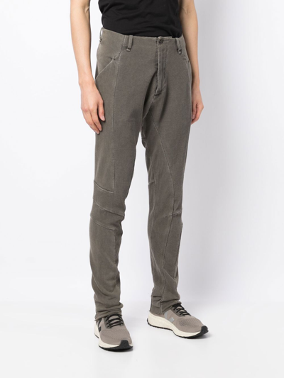 Shop Masnada Waffle-knit Tapered-leg Trousers In Grey