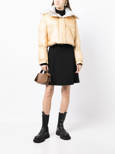 Shop Sacai Padded Cropped Jacket In Yellow