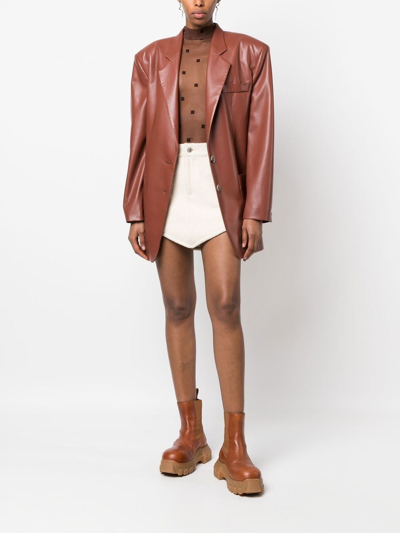 Shop Givenchy 4g Sheer Bodysuit In Brown