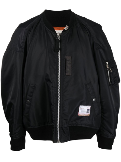 Shop Miharayasuhiro Patch-detail Oversize Bomber Jacket In Black