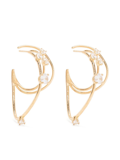 Shop Panconesi Constellation Hoop Earrings In Gold