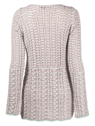 Marco Rambaldi Multicolor Braided Knitted Mini Dress In Blue