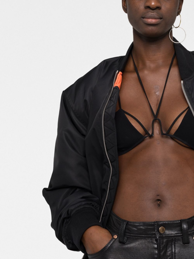 Nensi Dojaka Stretch Gabardine Angular Bra In Black