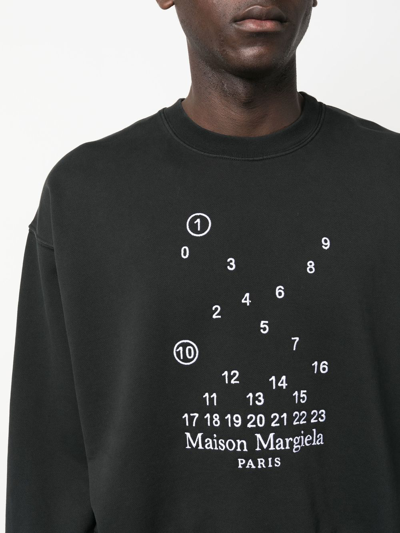 Shop Maison Margiela Logo-print Cotton Sweatshirt In Black