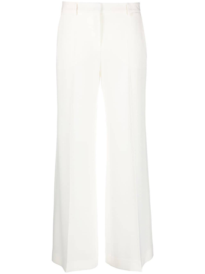 Shop Alberto Biani Flared Tailored-cut Trousers In White