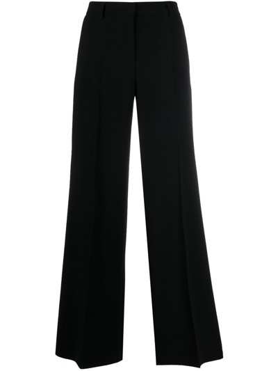 Shop Alberto Biani Flared Tailored-cut Trousers In Black