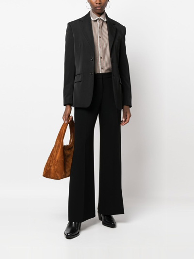 Shop Alberto Biani Flared Tailored-cut Trousers In Black