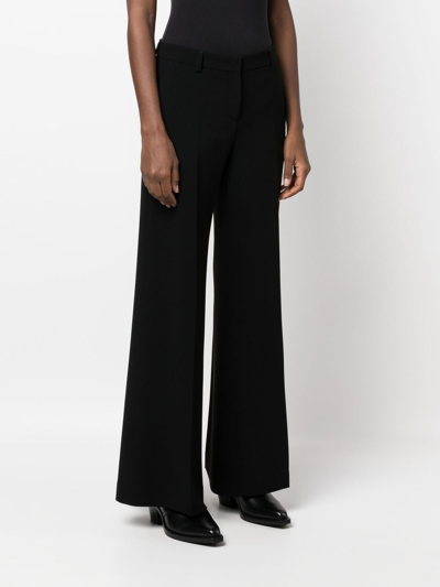 Shop Alberto Biani Flared Tailored-cut Trousers In Black