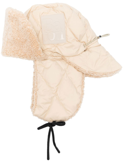 Shop Bacon Quilted Faux Shearling-lined Cap In Neutrals