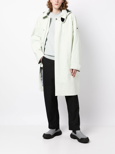 Shop Stone Island Shadow Project Oversized Hooded Coat In Green