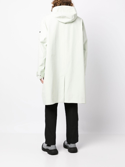 Shop Stone Island Shadow Project Oversized Hooded Coat In Green