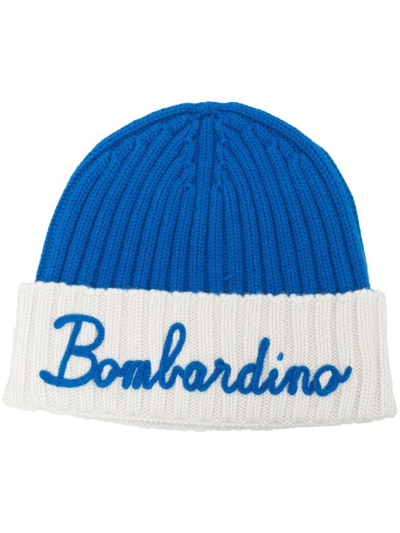 Shop Mc2 Saint Barth Bombardino Embroidered Beanie In Blue