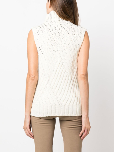 Ermanno Scervino Embellished Roll-neck Sweater In White