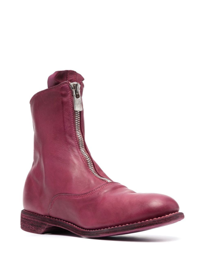 Shop Guidi Zip-up Leather Ankle Boots In Pink