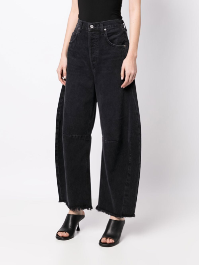 Shop Citizens Of Humanity Horseshoe Wide-leg Jeans In Black