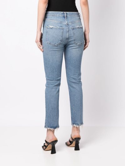 Shop Agolde Riley High-waist Jeans In Blue