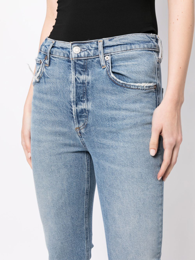 Shop Agolde Riley High-waist Jeans In Blue