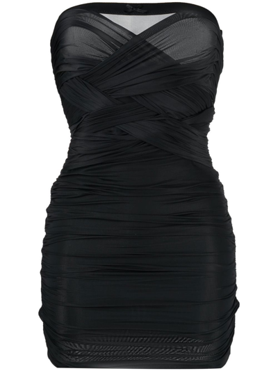 Shop Alexander Wang Ruched Strapless Dress In Black