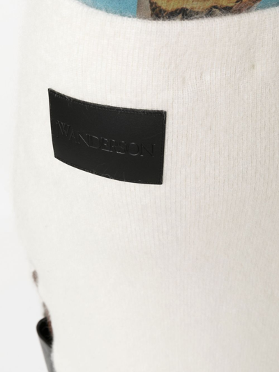 Shop Jw Anderson Logo-patch Knitted Skirt In White
