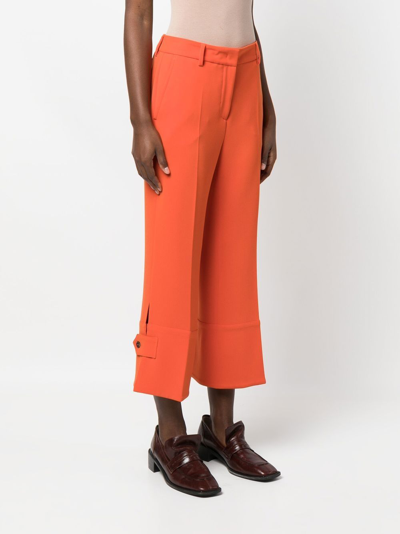 Shop Alberto Biani Tailored Cropped Trousers In Orange