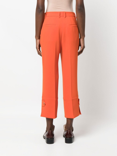 Shop Alberto Biani Tailored Cropped Trousers In Orange