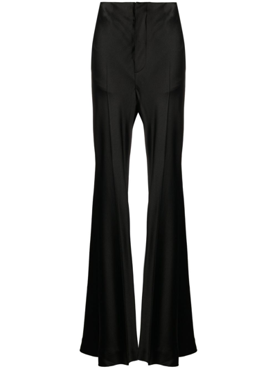 Shop Maison Margiela Pleated Wide-leg Trousers In Black