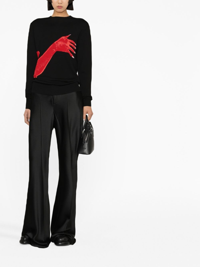 Maison Margiela High-rise Flare-leg Satin Trousers In Black