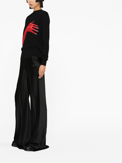 Maison Margiela High-rise Flare-leg Satin Trousers In Black