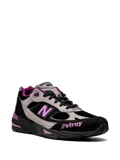 New Balance X Stray Rats 991 Low-top Sneakers In Black/grey/pink