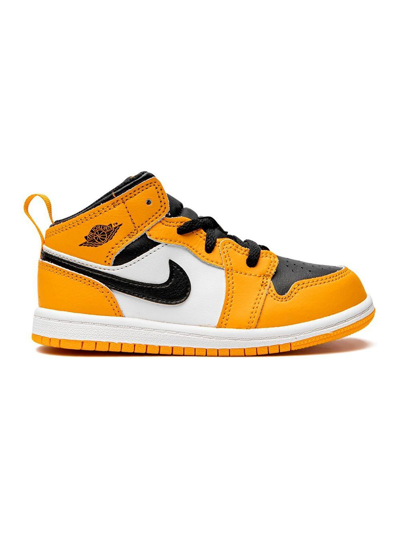 Shop Jordan 1 Mid "taxi/black/white" Sneakers In Yellow