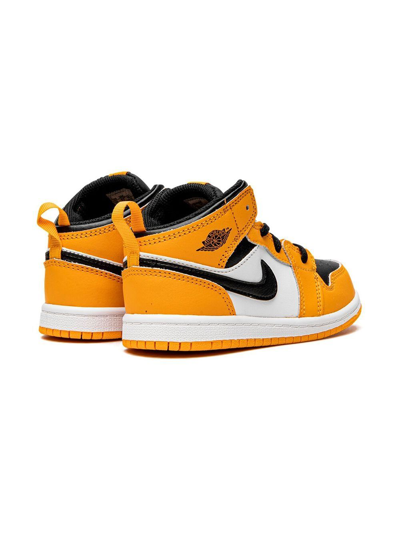 Shop Jordan 1 Mid "taxi/black/white" Sneakers In Yellow