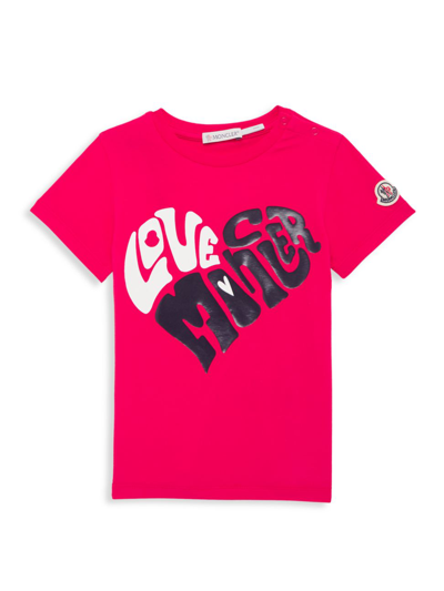 Shop Moncler Baby's & Little Girl's Striped Logo T-shirt In Red