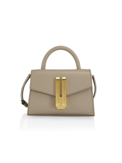 Shop Demellier Women's Nano Montreal Leather Top-handle Bag In Taupe