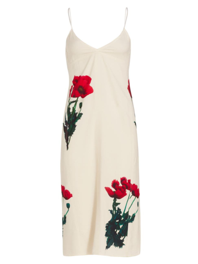 Shop Victoria Beckham Women's Floral Print Cami Dress In Poppies Multi