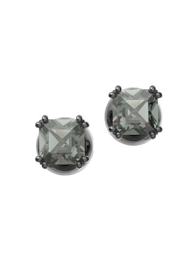 Shop Swarovski Women's Millenia Ruthenium-plated & Crystal Stud Earrings In Black