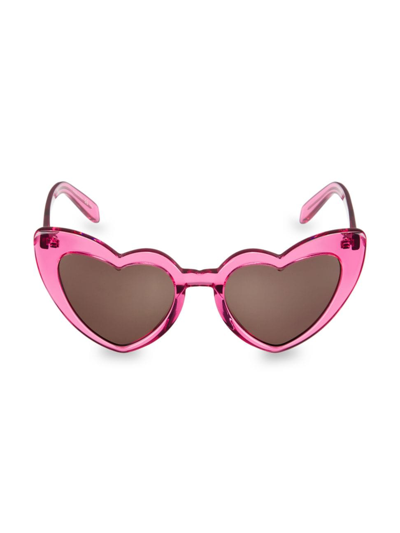 Shop Saint Laurent Women's Feminine Fashion Icons 54mm Geometric Sunglasses In Pink