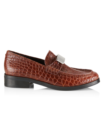 Shop Rag & Bone Women's Canter Croc-embossed Leather Loafers In Brown