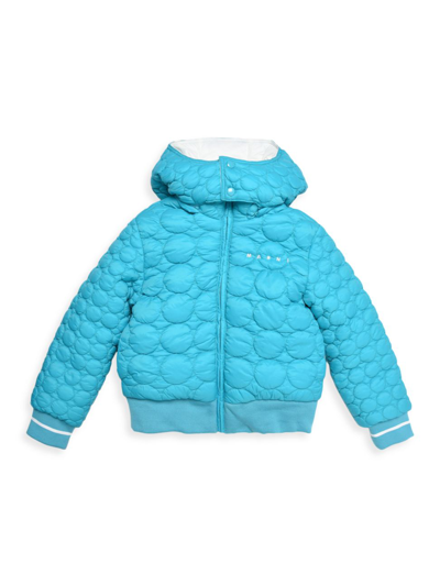 Shop Marni Little Kid's & Kid's Zip-up Puffer In Turquoise