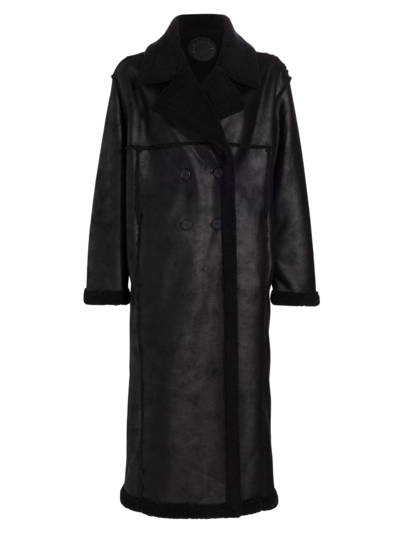 Shop Simon Miller Women's Jetz Double-breasted Faux Fur Coat In Black