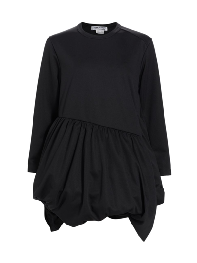 Shop Comme Des Garçons Comme Des Garçons Women's Peplum Long-sleeve Top In Black