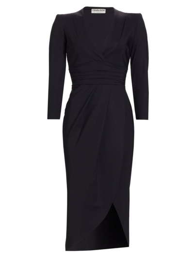 Shop Chiara Boni La Petite Robe Women's Verilla Shoulder-pad Cocktail Dress In Black