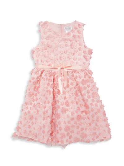 Shop Blush By Us Angels Girl's 3d Flower Dress In Rose