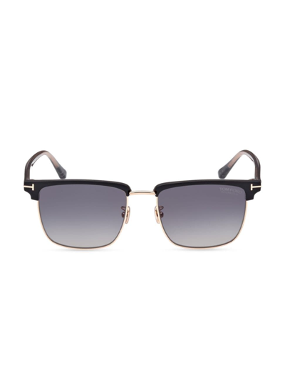Shop Tom Ford Men's 57mm Square Acetate Sunglasses In Rose Gold