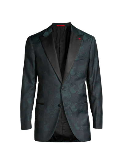 Shop Isaia Men's Sanita Smoking Dinner Jacket In Dark Green